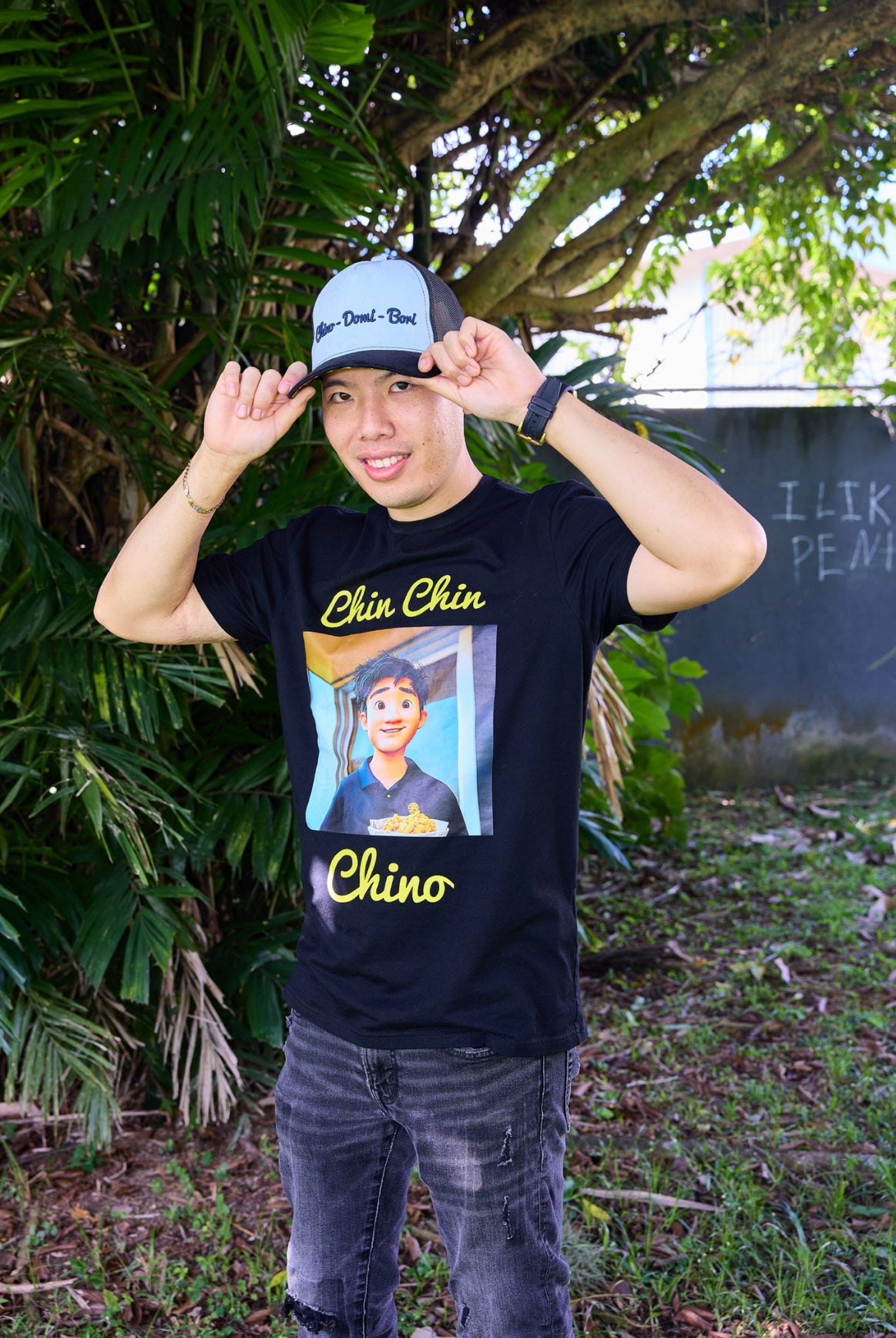 BLACK T SHIRT CHIN CHIN CHINO